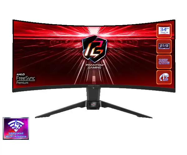 ASROCK PG34WQ15R2B UltraWide QHD 165Hz AMD FreeSync Premium Curved