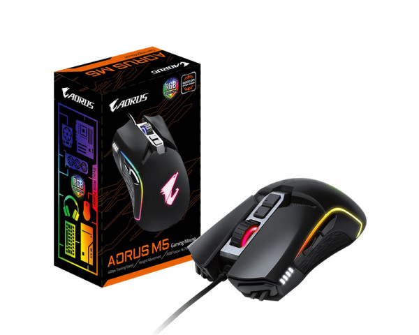 GIGABYTE AORUS M5 Optical Gaming crni miš 