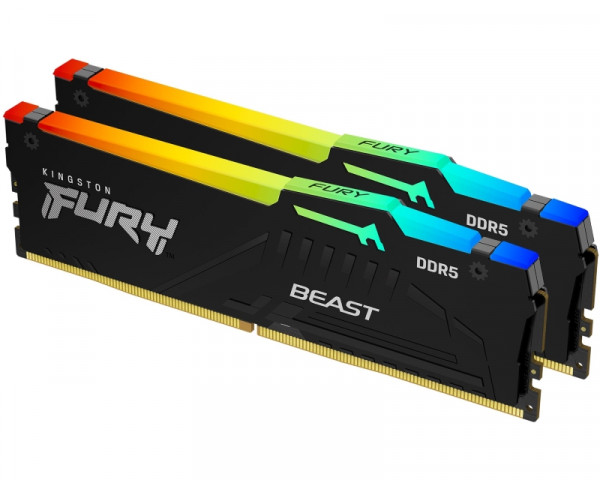 KINGSTON DIMM DDR5 64GB (2x32GB kit) 6400MTs KF564C32BBEAK2-64 FURY Beast Black RGB EXPO 