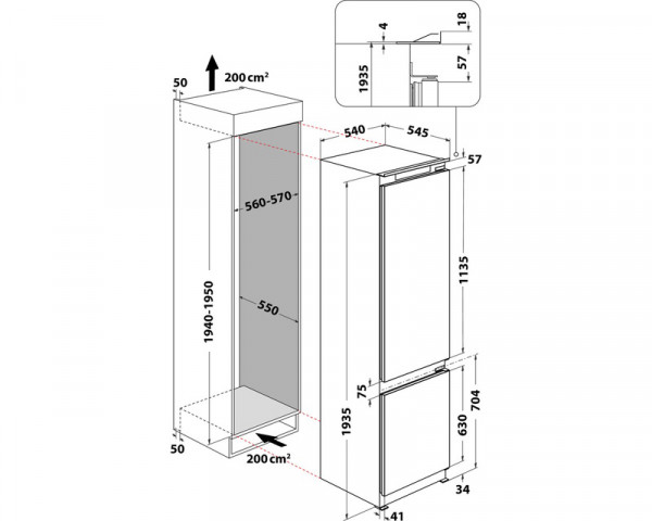 WHIRLPOOL ART 9811 SF2 ugradni frižider 