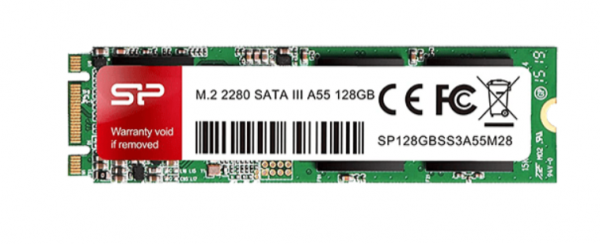 SILICON POWER M.2 128GB SATA SSD, A55, Read up to 560MB/s, Write up to 530MB/s, 2280 ( SP128GBSS3A55M28 )