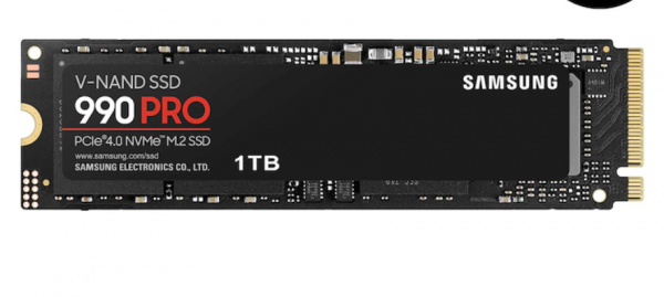 Samsung M.2 NVMe 1TB SSD, 990 PRO, PCIe Gen4.0 x4, Read up to 7450 MB/s, Write up to 6900 MB/s ( MZ-V9P1T0BW )