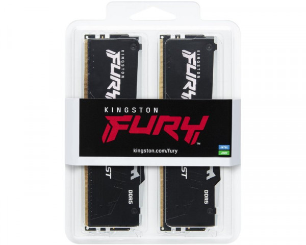 KINGSTON DIMM DDR5 64GB (2x32GB kit) 5600MTs KF556C40BWAK2-64 FURY Beast RGB Black XMP 