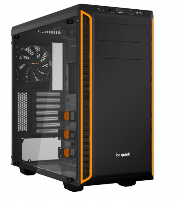 Be guiet! PURE BASE 600 Window Orange, MB compatibility: ATX / M-ATX / Mini-ITX, Two pre-installed be quiet! Pure Wings 2 140mm fans, Ready for water