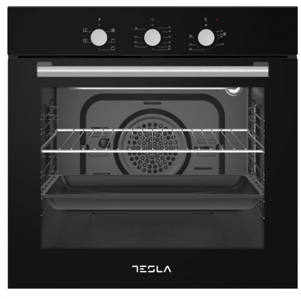 TESLA Ugradna rerna BO600SB ventilatorska/60L/mehanička/crna