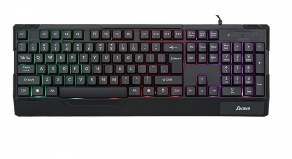 Xwave Tastatura gejmerska multimedijalna sa RGB pozadinskim osvetljenjem crna,USA slova ( 109187 )