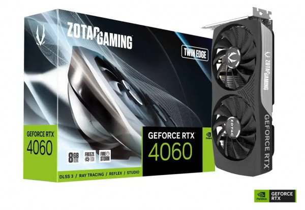 ZOTAC RTX 4060 Twin Edge Grafička karta 8GB DDR6 128 bit ZT-D40600E-10M