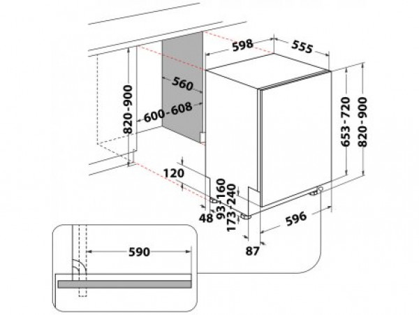 WHIRLPOOL W2I HD526 A Ugradna mašina za pranje sudova