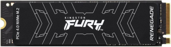 Kingston M.2 NVMe 500GB SSD, FURY Renegade, PCIe Gen 4x4, 3D TLC NAND, Read up to 7,300 MB/s, Write up to 3,900 MB/s (single sided), 2280, Includes cloning software