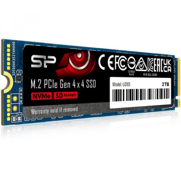 Silicon Power SP02KGBP44UD8505 M.2 NVMe 2TB SSD, UD85, PCIe Gen 4x4, 3D NAND, Read up to 3,600 MB/s, Write up to 2,800 MB/s (single sided), 2280