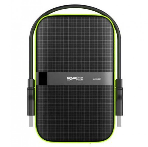 Silicon Power 4TB Portable Hard Disk, Armor A60, Black ( SP040TBPHDA60S3K )