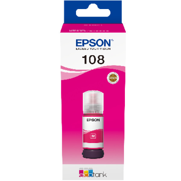 EPSON 108 EcoTank Magenta ink bottle, C13T09C34A