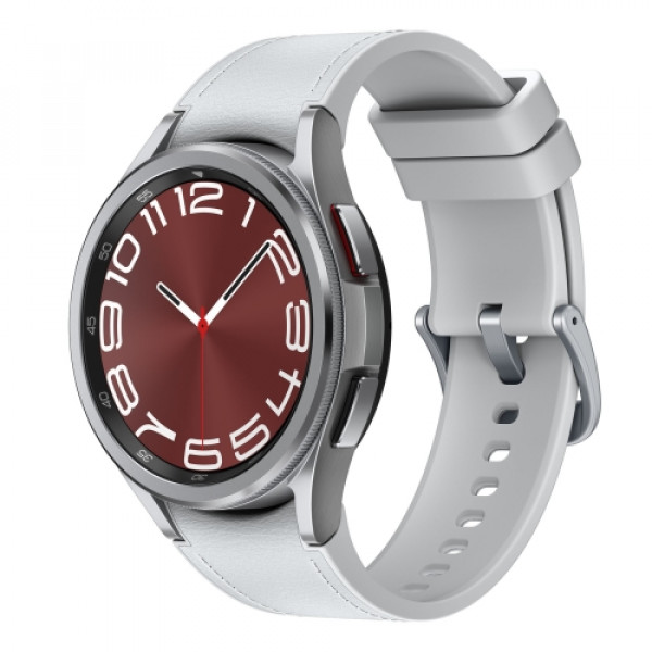 SAMSUNG Watch6 Classic 43mm BT SILVER (čelikeko-koža) SM-R950-NZS