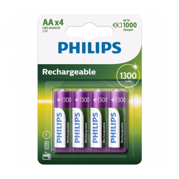 BATERIJA PHILIPS AA 1.2V 1300mAh punjive 4 kom