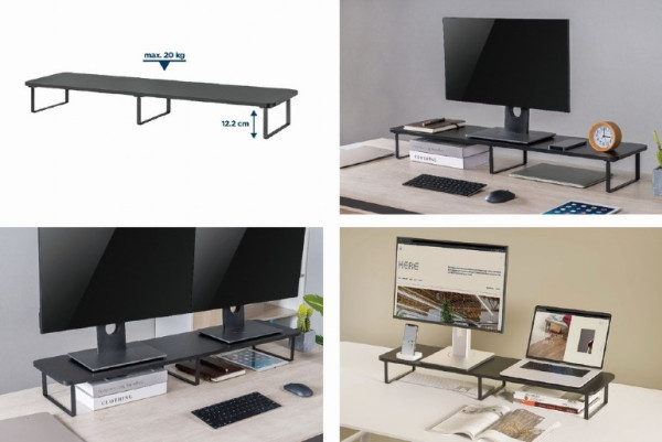 MS-TABLE2-01 Gembird postolje za dva monitora 1000x260x122mm