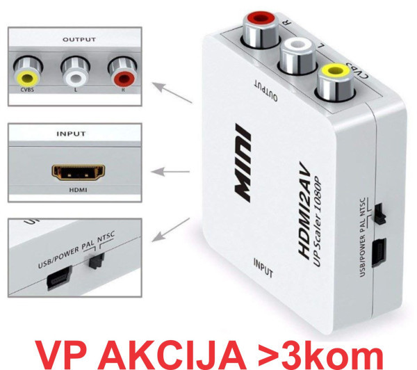 A-HDMI-AV-Mini **  Gembird input  HDMI to AV (903) (360)