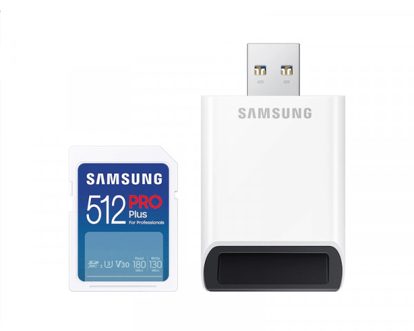 SAMSUNG Memorijska kartica PRO Plus Full Size SDXC 512GB U3 + Card Reader MB-SD512SB 