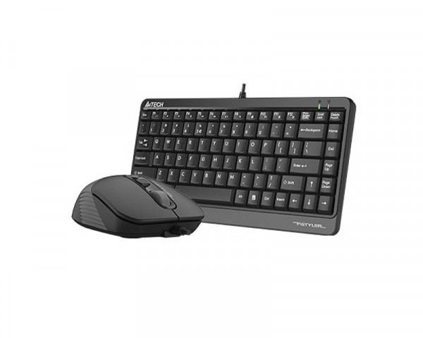 A4 TECH F1110 FSTYLER Compact USB US siva tastatura + USB sivi miš 