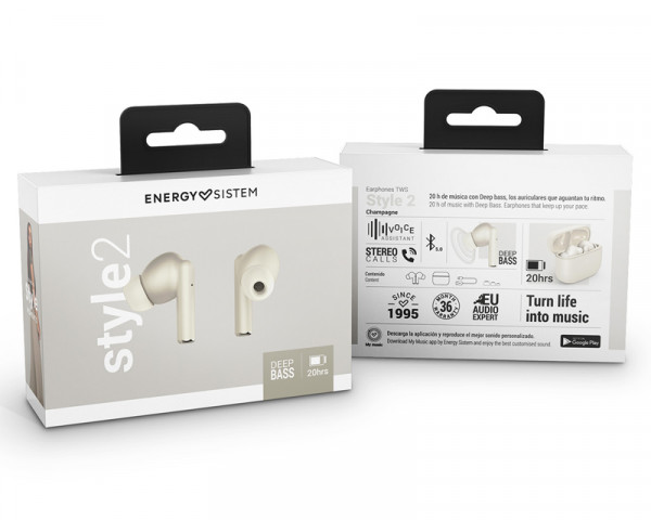 ENERGY SISTEM Style 2 Champagne True Wireless krem bubice 