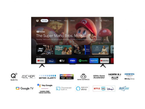 TCL televizor 85C655/QLED/85''/4K UHD/60Hz/Google TV/crna