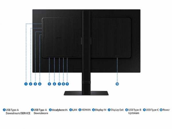 Monitor SAMSUNG LS24D600UAUXEN 24''/IPS/2560x1440/100Hz/5ms GtG/HDMIx2,DP,USB,LAN/Pivot,visina/crna