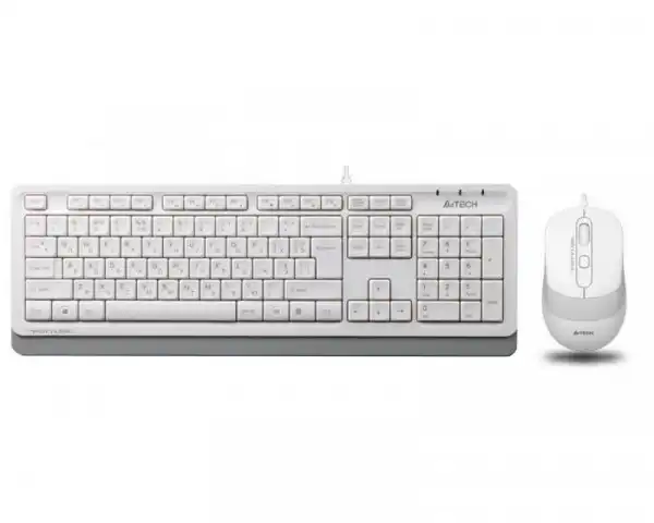 A4 TECH F1010 USB US bela tastatura + USB beli miš