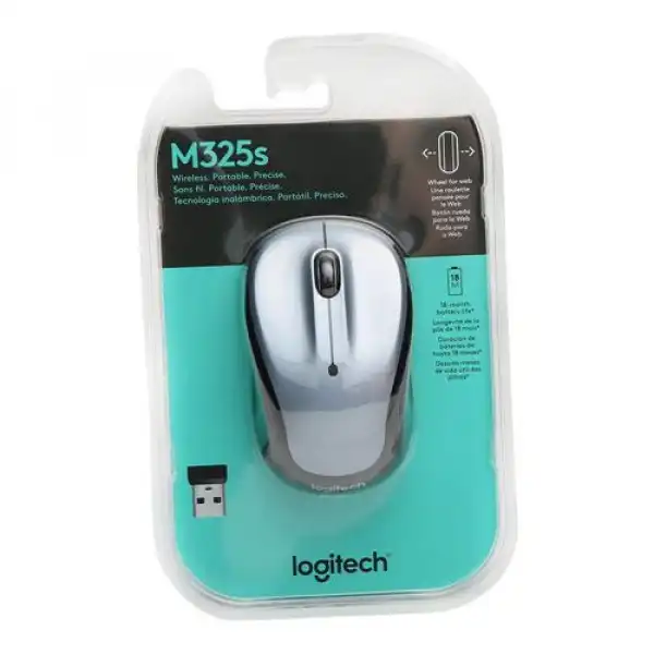 Logitech M325s Wireless Mouse, Light Silver