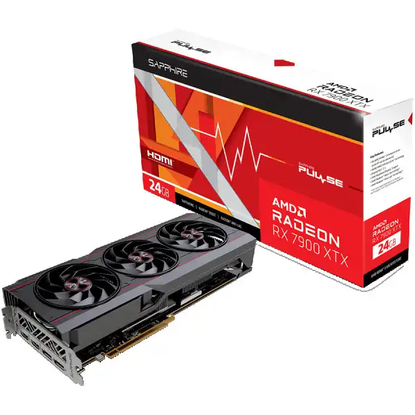 SAPPHIRE AMD RADEON RX 7900XTX GAMING OC Pulse 24GB GDDR6 384bit, 2525MHz  20Gbps, 2x DP, 2x HDMI, 3 fan, 2.7 slots ( 11322-02-20G ) 