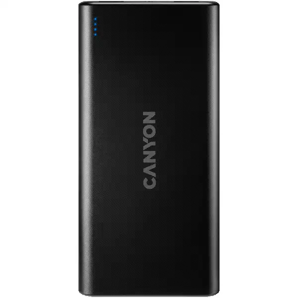 CANYON PB-106 Power bank 10000mAh Li-poly battery, Input 5V2A, Output 5V2.1A(Max), USB cable length 0.3m, 140*68*16mm, 0.24Kg, Black ( CNE-