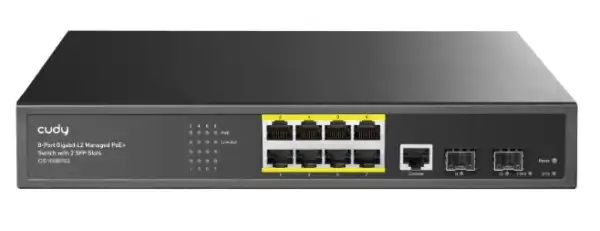 Cudy GS2008PS2 * 8-Port Layer 2 Managed Gigabit PoE+ Switch with 2 Gigabit SFP Slots, 120W