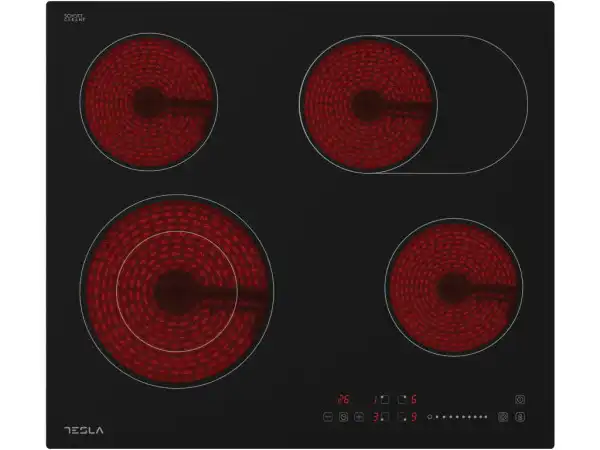 Ugradna ploča TESLA HV6410MX staklokeramička/4 zone/2 proširene/60 cm/crna